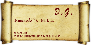 Demcsák Gitta névjegykártya
